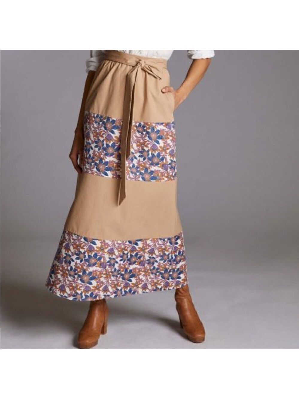 NEW Sachin + Babi Tan and Floral Jacquard Maxi Skirt Size 12 - Picture 13 of 14